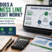 Business owner reviewing how a business line of credit works with financial charts and loan documents