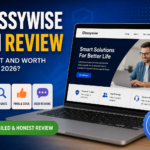Glossywise Com website review displayed on a laptop with security and trust indicators