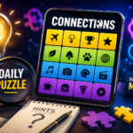 Mashable Connections Hint Today puzzle guide with colorful word groups and hints