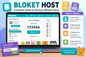Blooket Host screen for hosting an educational game