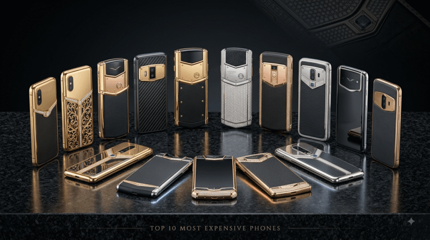 Top 10 most expensive phones in the world featuring luxury gold and diamond designs