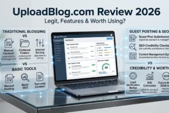 UploadBlog.com Review 2026 showing the platform and publishing features